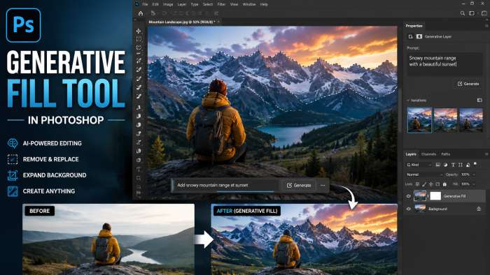 Where is the Generative Fill Tool in Photoshop